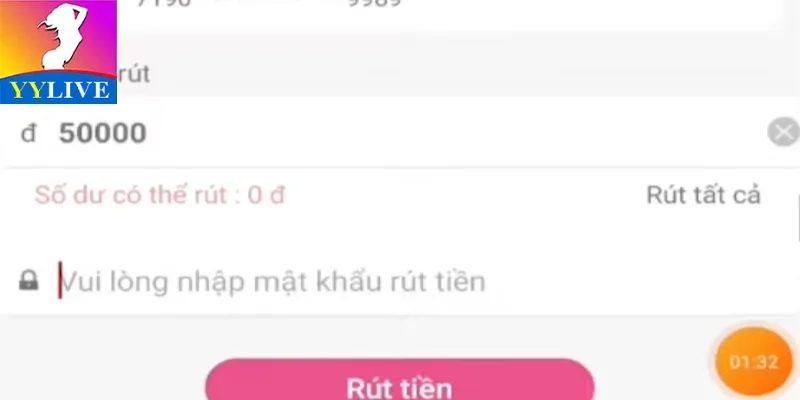 Để tránh mất thời gian khi rút tiền YYlive người dùng cần chú ý một số điểm