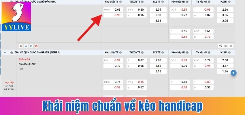 Khái niệm chuẩn về kèo handicap