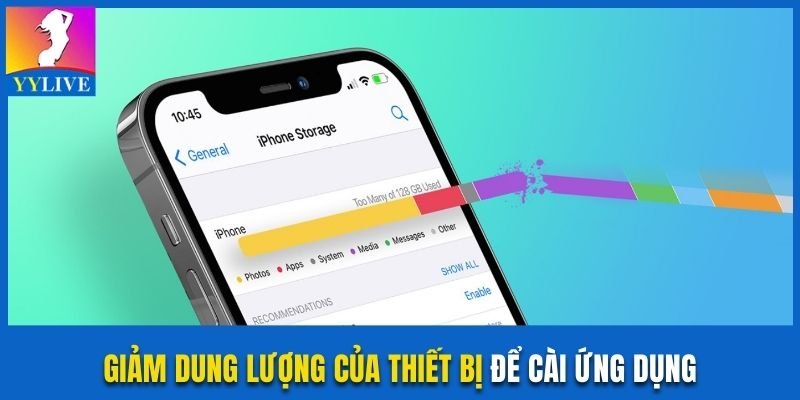 Giảm dung lượng của thiết bị để cài ứng dụng