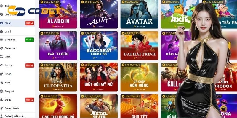 Các tựa game hot nhất tại sảnh nổ hũ CDBET