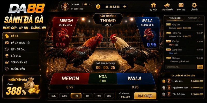 Top 5 Bộ Môn Hot Tại DA88 Và Khuyến Mãi Hấp Dẫn Nhất 4 Sảnh đá gà DA88 cung cấp các trận đấu hàng đầu của CPC Thomo