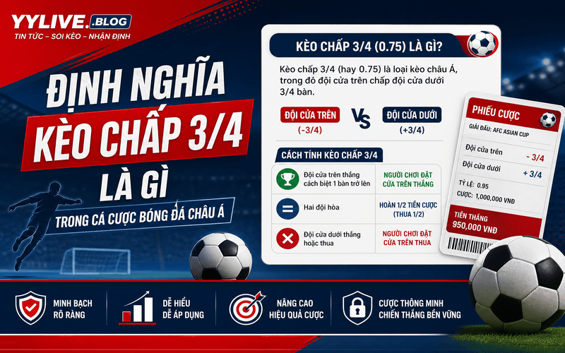 Nowgoal Và Cách Hiểu Kèo Chấp 3/4 Trong Cá Cược Bóng Đá 2 Định nghĩa kèo chấp 3/4 là gì trong cá cược bóng đá châu Á