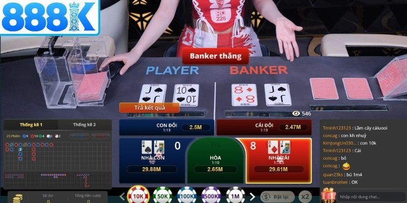 Baccarat 888K – Trải Nghiệm Bàn Chơi Đẳng Cấp Với Giao Diện Hiện Đại 4 Kinh nghiệm tham gia Baccarat 888K hiệu quả – Quan sát bàn chơi và lựa chọn hợp lý